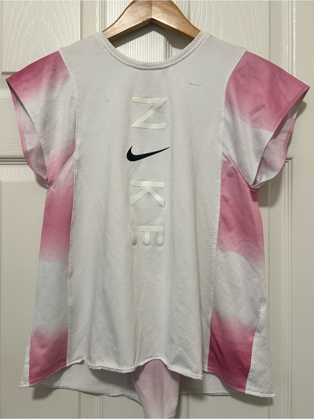 Nike Dri-Fit Girls Pink Tie Dye Athletic flutter Sleeve Tennis Top XL